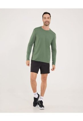 Camiseta Para Hombre Manga Larga Cuello Redondo Color Verde Marca Ostu #60091732