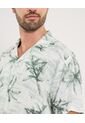 Camisa  Para Hombre Manga Corta Sin Bolsillo Cuello Resort Color Verde Marca Ostu #60010890 de Ostu