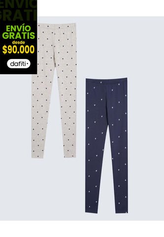 Leggins Para Niña Largo Color Pack X Marca Ostu #90230116 Ostu