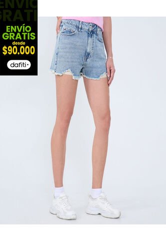 Short Para Mujer Relax Color Azul Claro Marca Ostu #40190330 Ostu