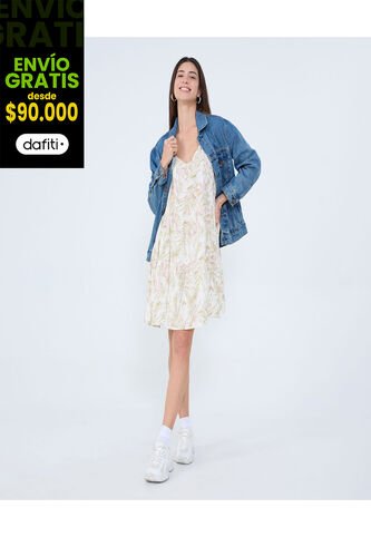 Vestido Para Mujer M/Sisa Medio Color Verde Claro Marca Ostu #40170307 Ostu