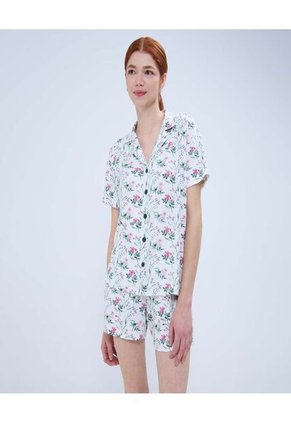 Pijama Para Mujer M/C P/C Color Crema Marca Ostu #40040401