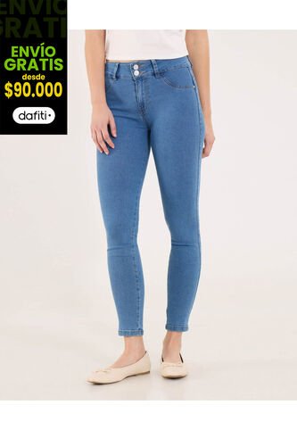 Jean Para Mujer Push Up Color Azul Medio Marca Ostu #40160535 Ostu