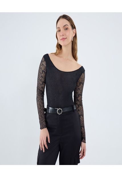 Body Para Mujer Manga Larga Color Negro Marca Ostu #40200186