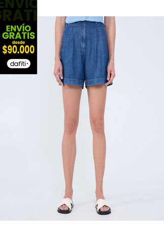 Short Para Mujer Super High Color Azul Medio Marca Ostu #40190334 Ostu