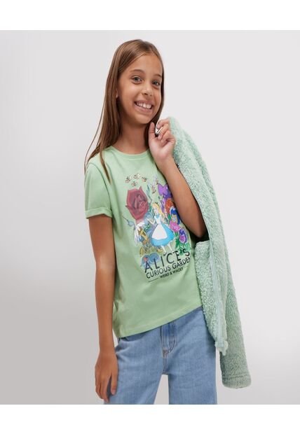 Camiseta Estampada De  Alicia En El País De Las Maravillas