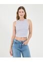 Camiseta Para Mujer Crop Top Manga Sisa Color Blanco Marca Ostu #40092434 de Ostu