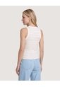 Camiseta Tejida Rayas Sin Mangas  Para Mujer Café Ostu de Ostu