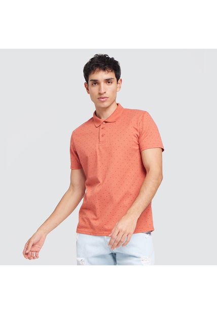 Polo Para Hombre Cuello Tejido Sin Bolsillo Color Café  Marca Ostu #60110501