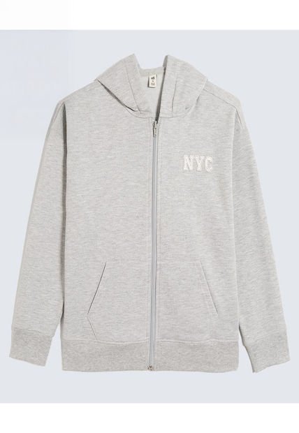 Buzo Infantil Niña Zipper Color Gris Marca Ostu #90060140
