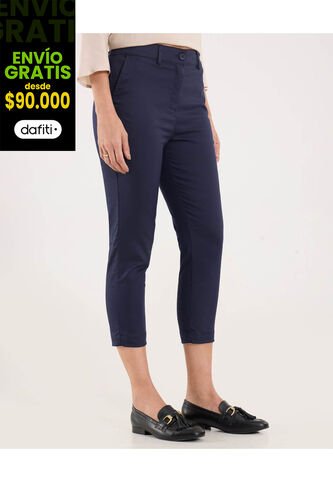 Pantalon Para Mujer Capri Color Azul  Marca Ostu #40070771 Ostu