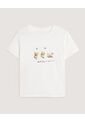 Camiseta  Para Mujer Manga Corta Cuello Redondo Color Crema Marca Ostu #40092856 de Ostu