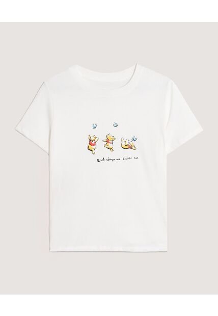 Camiseta  Para Mujer Manga Corta Cuello Redondo Color Crema Marca Ostu #40092856