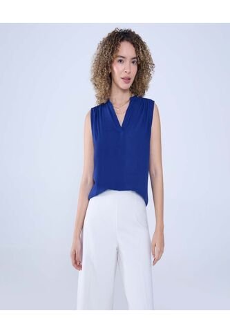 Blusa Para Mujer Manga Sisa Color Azul Rey Marca Ostu #40121067 Ostu