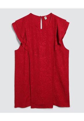 Blusa Para Mujer Manga Sisa Color Rojo Marca Ostu #40121017