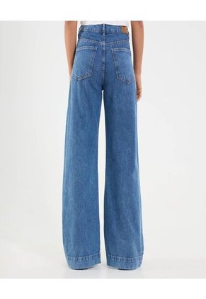 Jean Para Mujer Wide-Leg Color Azul Marca Ostu #40160579