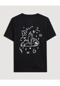 Camiseta  Para Mujer Manga Corta Cuello Redondo Color Negro Marca Ostu #40092850 de Ostu