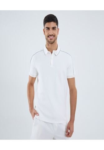 Polo Para Hombre Cuello Tejido Sin Bolsillo Color Crema Marca Ostu #60110756 Ostu