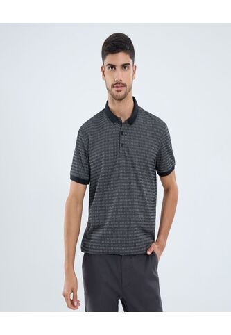 Polo Para Hombre Cuello Tejido Sin Bolsillo Color Negro Marca Ostu #60110758 Ostu