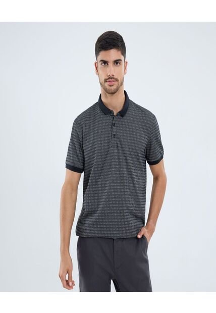 Polo Para Hombre Cuello Tejido Sin Bolsillo Color Negro Marca Ostu #60110758