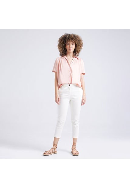 Pantalon Para Mujer Capri Color Marfil Marca Ostu #40070461
