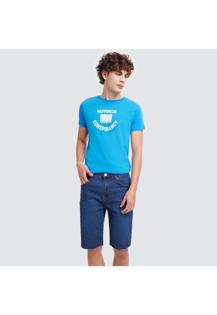 Bermuda Para Hombre Slim Color Azul  Marca Ostu #60100242