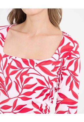 Camiseta  Para Mujer Manga Larga Cuello Redondo Color Rojo Marca Ostu #40092721