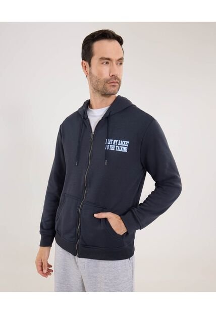 Buzo Para Hombre Zipper Color Azul Oscuro Marca Ostu #60060502