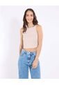 Camiseta  Para Mujer Crop Top Color Beige Marca Ostu #40092873 de Ostu