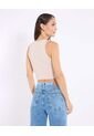 Camiseta  Para Mujer Crop Top Color Beige Marca Ostu #40092873 de Ostu