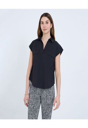 Camisa Para Mujer Manga Corta Color Negro Marca Ostu #40010289