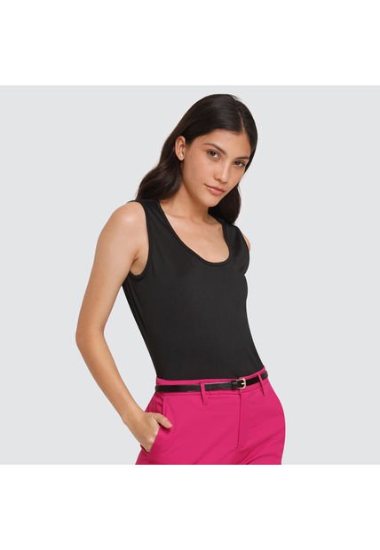 Top Para Mujer Cuello Redondo Color Negro Marca Ostu #40220243
