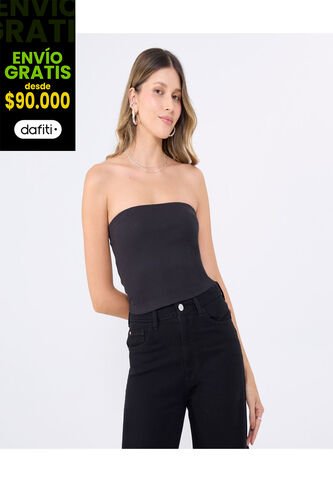 Top Para Mujer Top Color Negro Marca Ostu #40220407 Ostu