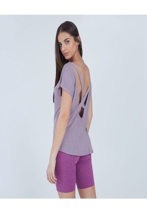 Camiseta Para Mujer Manga Corta Color Morado Marca Ostu #40091421