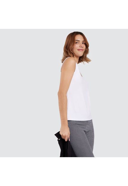Top Para Mujer Cuello Redondo Color Blanco Marca Ostu #40220243