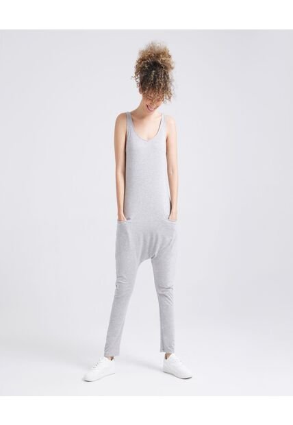 Enterizo  Para Mujer Manga Sisa Color Gris Marca Ostu #40320040