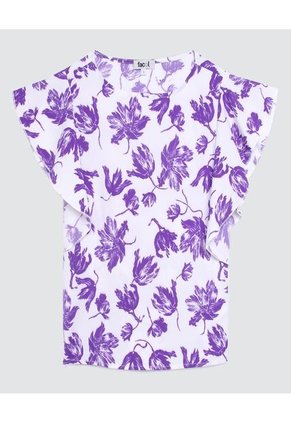 Blusa  Para Mujer Manga Corta Color Morado Marca Ostu #40120727