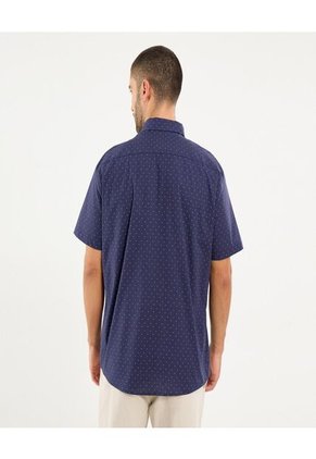 Camisa Para Hombre Manga Corta Con Bolsillo Cuello Casual M Color Azul Marca Ostu #60010831