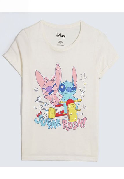 Camiseta Infantil Niña Manga Corta Cuello Redondo Color Crema Marca Ostu #90090278