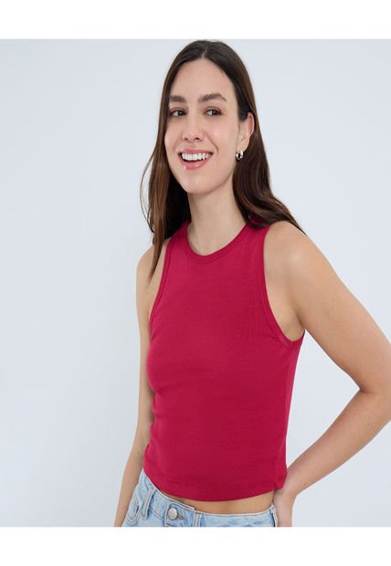 Camiseta Para Mujer Crop Top Color Rojo Marca Ostu #40092433