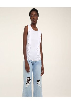 Blusa Para Mujer Manga Sisa Color Blanco Marca Ostu #40120723