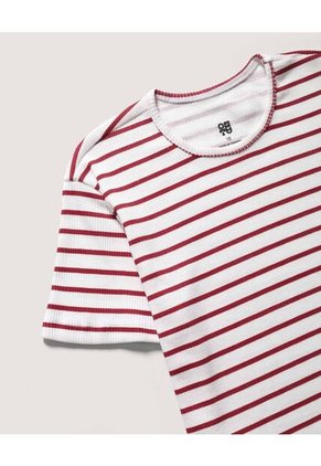 Camiseta Infantil Niña Manga Corta Cuello Redondo Color Vino Marca Ostu #90098213