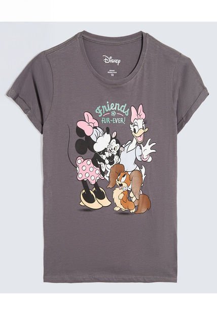 Camiseta Infantil Niña Manga Corta Cuello Redondo Color Gris Marca Ostu #90090285