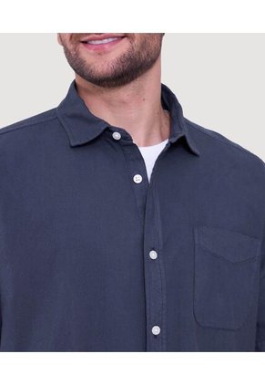 Camisa Para Hombre Manga Corta Con Bolsillo Color Azul  Marca Ostu #60010661