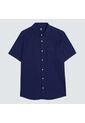 Camisa Para Hombre Manga Corta Con Bolsillo Color Azul  Marca Ostu #60010661 de Ostu