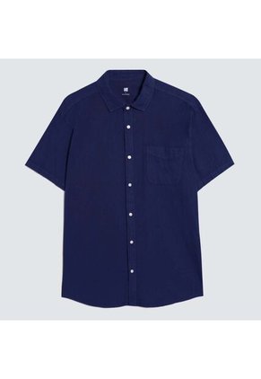 Camisa Para Hombre Manga Corta Con Bolsillo Color Azul  Marca Ostu #60010661
