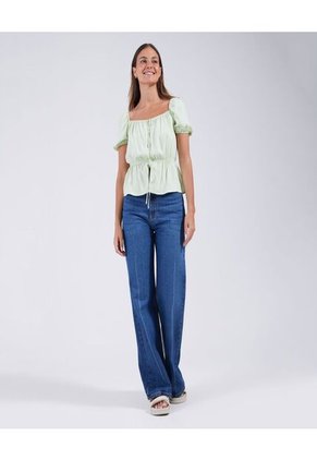 Blusa Para Mujer Manga Corta Color Verde Marca Ostu #40120828