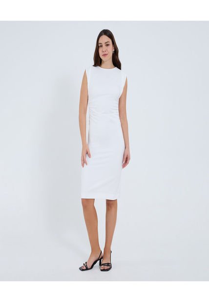 Vestido Para Mujer M/Sisa Medio Color Crudo Marca Ostu #40170313