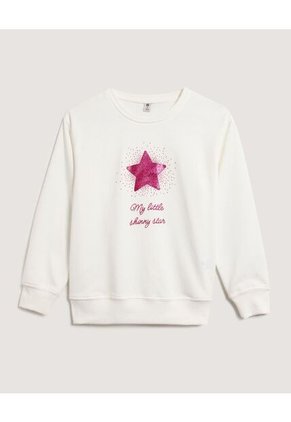 Buzo Infantil Niña Cuello Redondo Color Crema Marca Ostu #90060161