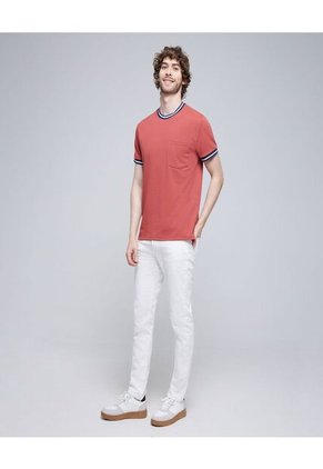 Camiseta Para Hombre Manga Corta Color Naranja Marca Ostu #60091229